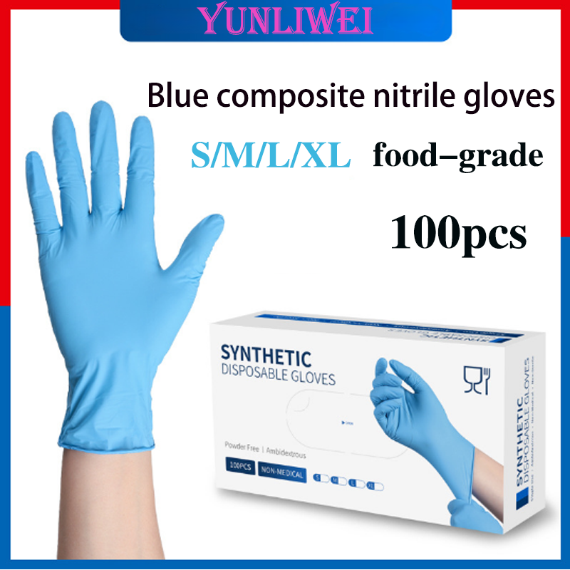 100PCS Blue Nitrile Disposable - Medical Gloves recension och pris