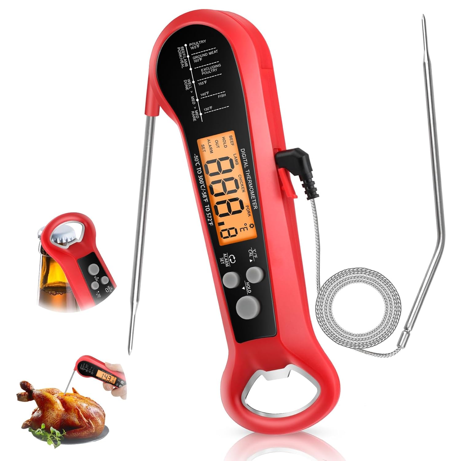 Long Cable Professional Meat T - Thermometer Digital recension och pris